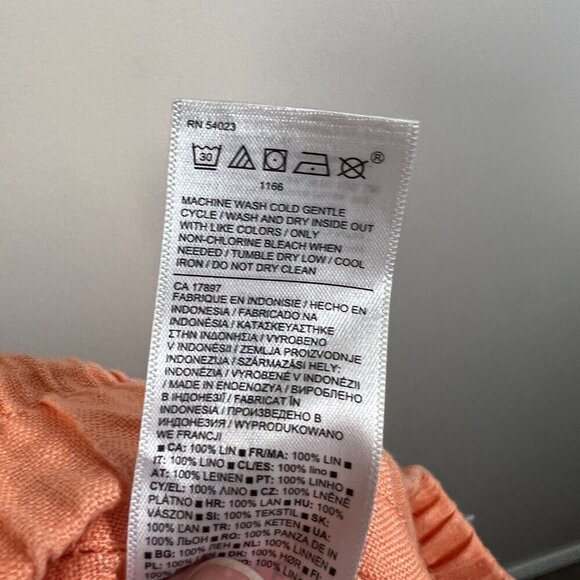 Athleta Cabo Linen Jogger Pants Size 6 Cactus Peach Coral Travel Beach Coastal - Picture 10 of 11